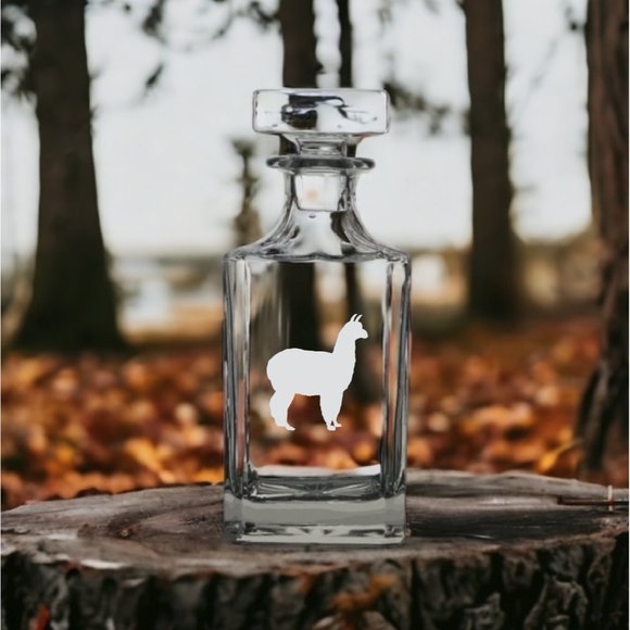 Llama Alpaca Decanter 26 Oz Bourbon Whiskey Premium Glass  Alpaca Decanter 26 Oz Bourbon Whisky Glass Llama Farm Customize Premium NEW